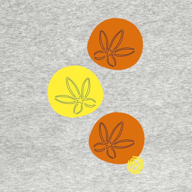 Orange and Yellow Sand dollars by Pastel.Punkk